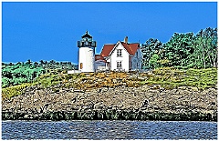 Curtis Island Lighthouse in Camden, Maine -Digital Painting